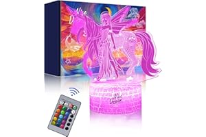 ‎NICE DREAM Nice Dream Einhorn Nachtlicht für Kinder, Einhorn Geschenke für Mädchen, Fernbedienung 16 Farbwechsel Dimmbar, Kinderzimmer LED Licht 3D Illusion Lampe für Mädchen Junge Schlafzimmer Dekor