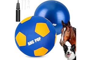 ANC POP Herding Horse Ball Herding Ball Zabawki dla koni 63 cm Mega Herding Piłki dla psów z pompką ręczną, piłka treningowa dla koni, niebieska i żółta