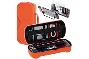 QUAGGY Designed for Switch 2 Console (2025), Travel Case with 10 Game Cartridges Slots, Clear Protective Cover for Nintendo Switch 2 JoyCon Controller Accessories Bundle [Bult-in 2 Screen Protector]