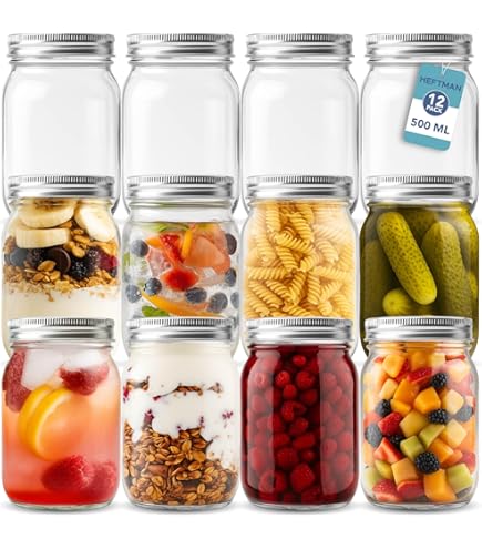 Barattoli Vetro Con Coperchio 1 Litro - Confezione Da 6, Ermetici, Per Marmellate E Conserva - Foto 8