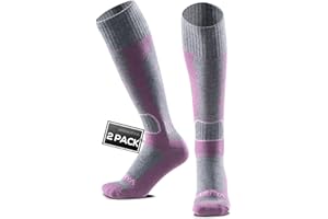 WEIERYA Womens Ski Socks 2/3 Pairs Pack for Skiing, Snowboarding, Thermal Merino Wool Ski Socks for Women