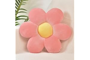 FSRONGXI Cojín decorativo con diseño de margaritas rosas, bonitos cojines de suelo, decoración estética de habitación para cama, sofá, silla, 38 cm (rosa)