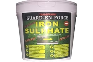 GUARD-EN-FORCE 5KG IRON SULPHATE LAWN FERTILISER, FEED and TONIC. All Round Multi-Purpose Sulphate of Iron Lawn Conditioner, Fertiliser, Grass Greener & Turf Hardener