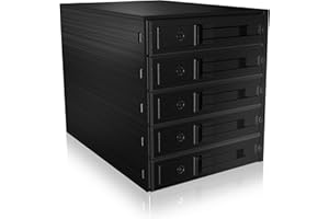 ICY BOX Châssis amovible Backplane pour disques durs, 5x 3,5 pouces dans 3x 5,25 pouces de baie, SATA III, Ventilateur, IB-565SSK