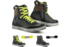 SHIMA Rebel Vented, Zapatos Motocicleta Hombre - Transpirables, Zapatos Reforzados para Montar en la Calle con Cremallera Lateral, Soporte para el Tobillo, Suela Antideslizante (Gris, 41)