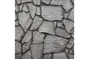 I K H E MALARKA 10 Stück - 0,9m², 3D Tapeten Paneele EPE - Schaum PVC SELBSTKLEBEND Wandpaneele Steinoptik Wasserdicht Wandverkleidung Steintapete Aufkleber 30x30cm (Grau JM-WP518)