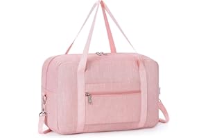 NARWEY Walizka kabinowa 40 x 20 x 25 cm, składana torba podróżna, B-różowa