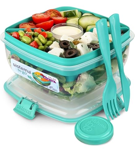 Lunchbox Bento 4 Scomparti Con Ghiaccio - Portapranzo Per Insalate, Scuola E Ufficio - Foto 2