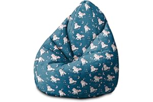 ‎DREAMROOTS DreamRoots Sitzsack Kinder mit füllung - Bodenkissen Kinder Sitzsack - Sitzsack Kinderzimmer 70 x 70 x 105 cm - Bean Bag Kinder - Bubibag Sitzsack - Kindersitzsack - Sitzkissen Boden Kinder 1