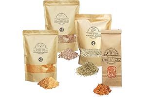 Smokey Olive Wood Sow 3X 1500mL selección de serrín de Madera: Almendro, encina y Nogal + 1x 300mL condimento para Barbacoa: Especias para Quemar. Talla Nº1: 0-1mm AFHW1-04-1.5L