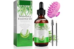ZBQIEX Olio Essenziale di Rosmarino per Capelli Crescita con Pettine da Massaggio, Hair Growth Rosemary Oil, Stimolano la Crescita dei Capelli, Nutrono Il Cuoio Capelluto, 60 ml