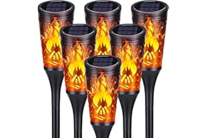 ‎MOXLED Moxled 6 Stück Solarlampen für Außen - 12 LED Solarleuchten Garten mit Realistischer Flammeneffekt, IP65 Wasserdicht Gartenfackeln Solar für Außen, Hinterhöfe, Gärten, Rasen Beleuchtung