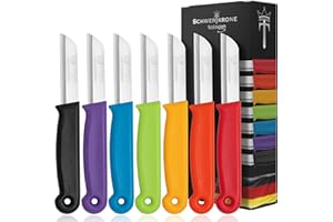 SCHWERTKRONE Cuchillo Pelador 7 Afilados Cuchillos de Cocina Juego de Cuchillos para Frutas Alemania Solingen con Hoja Afilada y Precisa de Acero Inoxidable