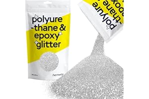 HEMWAY Purpurina para resina cristales plateados metálicos para manualidades con epoxi copos microfinos vasos de cera derretida 100 g/3,5 oz