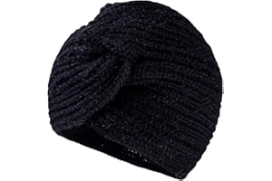 MFAZ Morefaz Ltd Donne Cappello Chemo Hat Turban Lana Mohair a Maglia Headwear Cross Twist