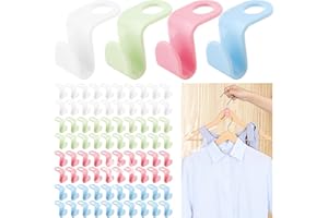 Domkan 80 Stück Platzsparende Kleiderbügel, 4 Farben Kleiderbügel Platzsparend, Haken Platzsparende Kleiderbügel Verbindungshaken Mehrfach Kleiderbügel Kleiderbügel Haken für Kleiderschrank Organizer