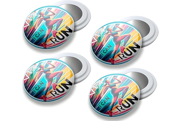 VERY IMPORTANT RUNNER - Porte-dossard Aimant Running - Pack 4 Aimants Dossards Triathlon, Fixation Haute Résistance, Porte Dossard Trail, Running Femme Accessoire avec Designs (I Can Run)