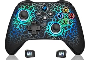 GAMSINGY Switch Controller, Wireless Controller Switch mit Präzise Bewegungssteuerung/Dual Motors Vibration/Turbo/Macro/Aufwecken Funktion, Cool RGB Controller für Switch/Lite/OLED Konsole
