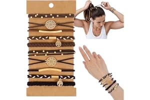 Prasacco Paquete de 10 cintas elásticas para el cabello de estilo bohemio que no dañan el pelo, suaves y trenzadas, para mujeres y niñas, accesorios gruesos y finos para el cabello