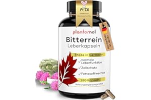 ‎PLANTOMOL 3-Monats Leber Kur - 180 Kapseln mit Mariendistel Artischocke Löwenzahn & Cholin - Leber-Komplex - Laborgeprüft