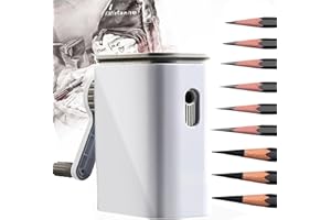 MZSX Pencil Sharpener, 9 Gears Adjustable, Hole Quality Zinc Alloy Knife Holder, Desktop Sketch Art Special Pencil Sharpener, Child Student, School, Classroom, Office, Home, Study Supplies