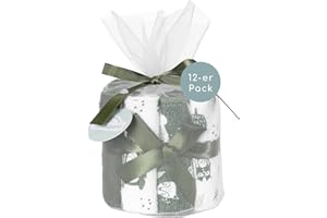 kindsgard Baby Waschlappen 12er-Pack „vaskedag“ – Oliv – 100% Baumwolle, weich & saugfähig – 20x20 cm Waschtücher – waschbar, pflegeleicht, nachhaltig – perfekt für Baby & Kleinkindpflege