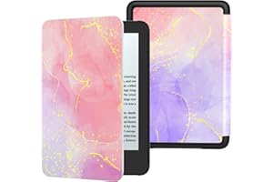 MoKo Funda Compatible con 6" Nuevo Kindle (11ª Generación 2022) & Versión Internacional, Carcasa Ligera Cubierta con Auto Activación/Reposo para Kindle 2022 11ª Generación e-Reader, Rosa/Morado