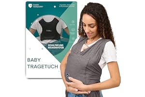 Koala Babycare Tragetuch Baby Neugeborene - Einfach Anzuziehen für Mütter und Väter - Babytrage Multi-Use Bis 9kg - Babytragetuch Anthrazitgrau