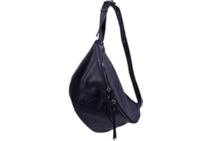 SH Leder Daniela G768 - Borsa da donna unisex in vera pelle, 49 x 28 cm, Blu scuro, Grande