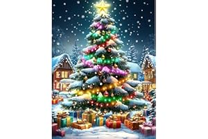 Lxmsja 5D Diamond Painting Natale, Albero di Natale Diamond Painting Kit Completo, Diamantini Crystal Art, Strass Ricamo a Punto Croce, Hobby Creativi Adulti Decorazioni da Parete e Casa 30x40cm