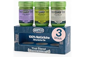 Sniffit® Thai Herbal Inhaler, Växtbaserad Inandningsstift, Set om 3 | Med thailändska örter och eteriska oljor; kompakt luktpenna för resor
