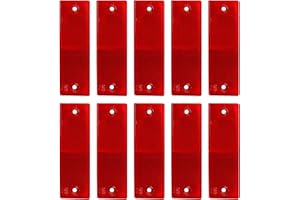 HELWEET Adesivo Catarifrangente per Auto, Catarifrangenti Laterali Auto, Riflettori per Camion, Riflettori Autoadesivi, per Camper, Caravan, Rimorchio, Avvertimento di Sicurezza, Segnaletica, 10 Pezzi, Rosso