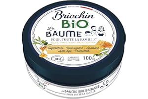 Briochin - Baume Naturel Bio - Visage, Corps, Mains, Cheveux - Hydratant, Anti-âge, Réparateur, Apaisant 100 g - Certifié Cosmos Organic - Fabrication française