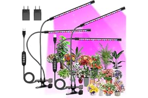 ‎FECIDA FECiDA 2-Pack 2-Head Pflanzenlampe LED, Vollspektrum Wachstumslampen für Pflanzen, 460nm/660nm/3000K Pflanzenlicht für Zimmerpflanzen, Pflanzenleuchte mit 5 Stufen Dimmbar, 3/6/12H Auto Timer