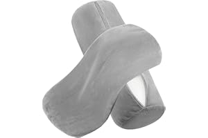 Prasacco 2 sztuki poszewek na poduszki pod kark, 40 x 15 cm, szara poszewka na poduszkę z zamkiem błyskawicznym do poduszek z pianki memory i rolek pod kark