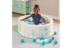 Liberty House Toys LHTJUNGPIT Soft Foam Ball Pit Jungle Pattern Complete with 200 Balls, White, H30 x W90 x D90