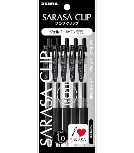 Zebra Sarasa-Clip Gel-Kugelschreiber 0,4 Mm – 10 Farben Set, Wasserfeste Pigmenttinte, Mit Clip
