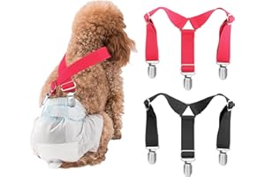 YAODHAOD Miękkie szelki dla zwierząt domowych, 2 sztuki szelki do pieluch dla psów, suk, mężczyzn, psów, pończochy, dla małych, średnich i dużych psów (czarne + różowo-czerwone, rozmiar M)