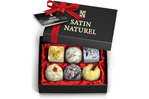 SATINNATUREL Satin Naturel 6er Set BIO Badebomben – Vegane Wellness Geschenkbox für Sie – Luxuriöse Badekugeln – Geburtstagsgeschenk für Frauen
