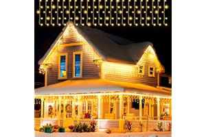 ‎AVOALRE Avoalre EisRegen łańcuch świetlny 4 m x 0,6 m, 144 LED kurtyna świetlna zewnętrzna (maks. 20 zestawów), możliwość rozszerzenia, 8 trybów świecenia, oświetlenie bożonarodzeniowe, dekoracja