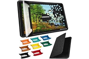 MOZOOSON Tapis Puzzle 2000 Pieces Pliable, Plateau Puzzle Portable, Surface Antidérapante, Rangement Jigsaw avec 8 Trieur