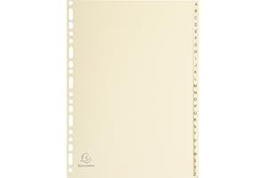 Exacompta - Réf. 1126E - Intercalaires en Carte ivoire 155g/m2 FSC® avec 26 onglets imprimés alphabétiques de A à Z - Format à classer A4 - Dimensions 22,5 x 29,7 cm - couleur ivoire