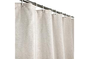 YISURE Duschdraperi linnellukt beige 200 x 220 cm | Tillverkad av linnetyg, tung last, vattenavvisande, bredd 200 x höjd 220