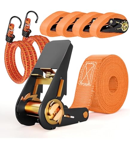 Sangle à Cliquet 2m - Résistance 2 Tonnes, Largeur 35mm, Pour Arrimage Remorque/voiture (lot De 4)