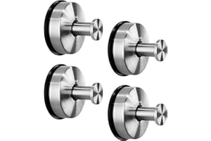 JOMOLA Gancho Ventosa de Vacío Colgador Ventosa Ultra Fuerte Toallero de Gancho para Baño Cocina Sin Agujeros Ganchos Ventosa para Pared Colgador Gancho de Succión Acabado Cepillado Plata 4 Piezas
