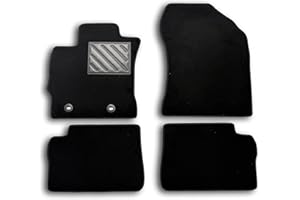 MTC AUTOMOTIVE Alfombrillas para Toyota Auris II a Partir de 2013 (Incluso versión Hybrid) - Alfombrillas a Medida - Fabricadas en moqueta Negra, con Botones y talonera de Goma Reforzada