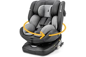 Osann Eno360 i-Size, drehbarer Kindersitz 40-150 cm, Reboarder mit Isofix, Baby Autositz – Dark Grey Melange