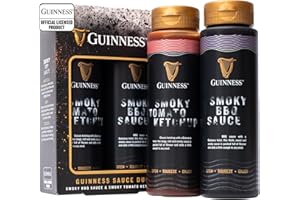 BEAMS INTERNATIONAL Guinness Duo Barbecue Sauces Gift Set - Smoky BBQ Sauce & Tomato Ketchup 2x 200ml, Drizzle, Dip & Sizzle for Grilling, Meats, Chips & More - BBQ Gifts for Him, Christmas, Stocking Filler - Dad Gifts