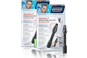 SilkslidePro Nose Hair Shaver, set di due tagliapeli per il naso per uomini e donne, rimozione dei peli del naso con lame ad alta precisione provenienti dalla Germania