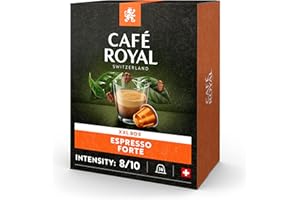 Café Royal Espresso Forte 36 Capsules pour Cafetière à Café Nespresso - Intensité 8/10 - Capsules de Café en Aluminium certifiées UTZ